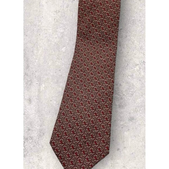 NEW GIVENCHY Silk Tie ITALY Burgundy Chain W:3.7" - Picture 7 of 7
